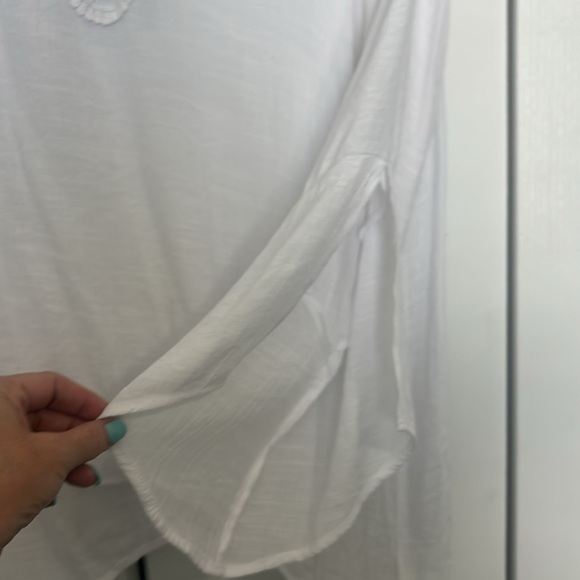 White linen look top 2x - Picture 3 of 4